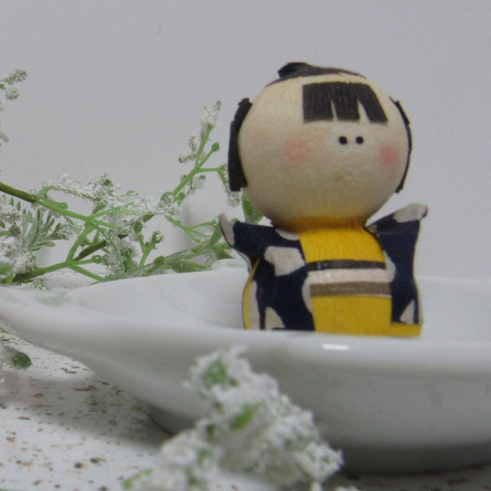 Traditional mini Kokeshi doll, japanese doll, mini
